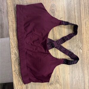 Figs Maroon Sports Bra with Logo Straps